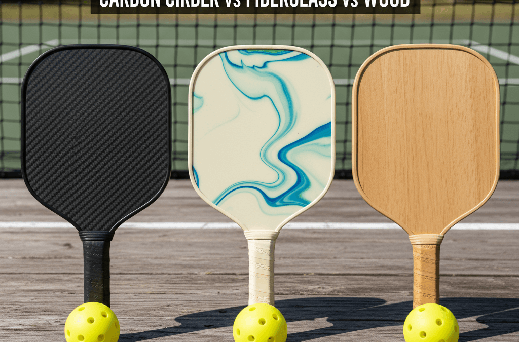 Pickleball Paddle Materials Explained: Carbon Fiber vs Fiberglass vs Wood
