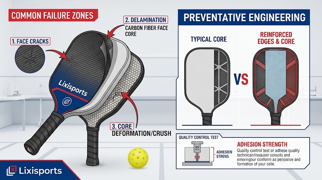 Carbon Fiber Pickleball Paddle Cracks & Delamination: Causes & Prevention