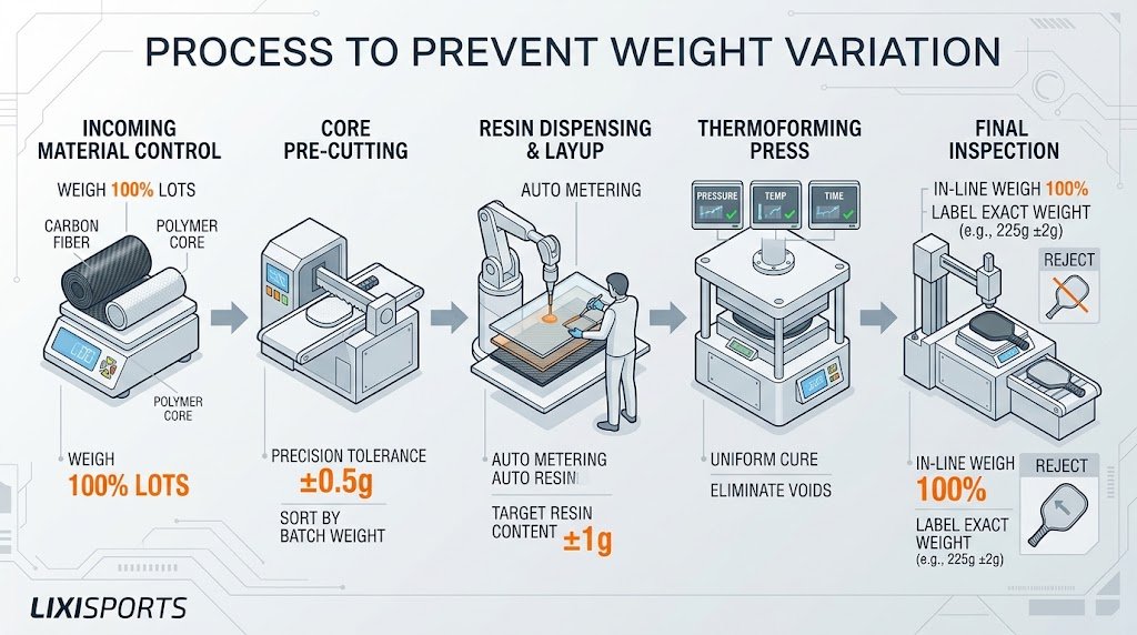 Prevent Weight Variation in Pickleball Paddle Production