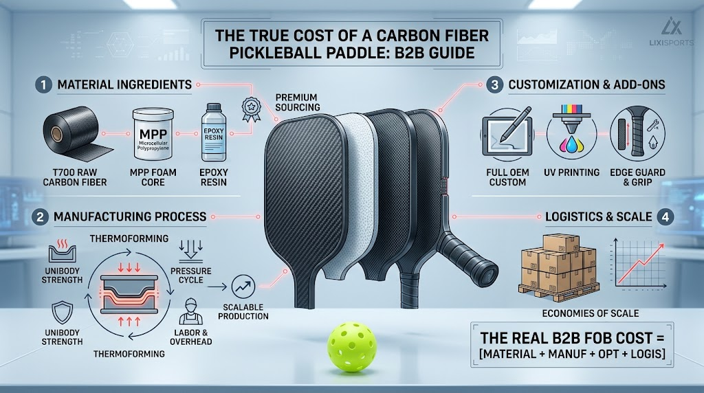 True landed cost of a carbon fiber pickleball paddle