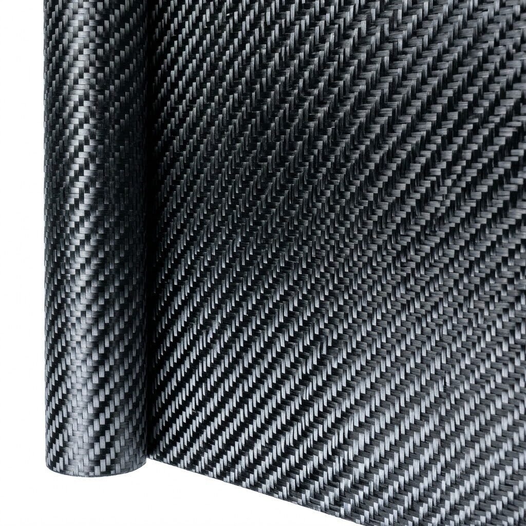3K woven carbon fiber sheet showing the small square checkerboard weave pattern